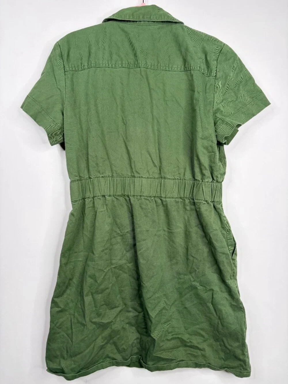 2/$30 J. Crew Zip-Front Chino Dress Forest Green 12 #A3367